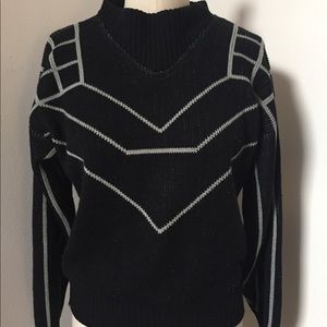 Black & Grey Vintage Geometric Sweater